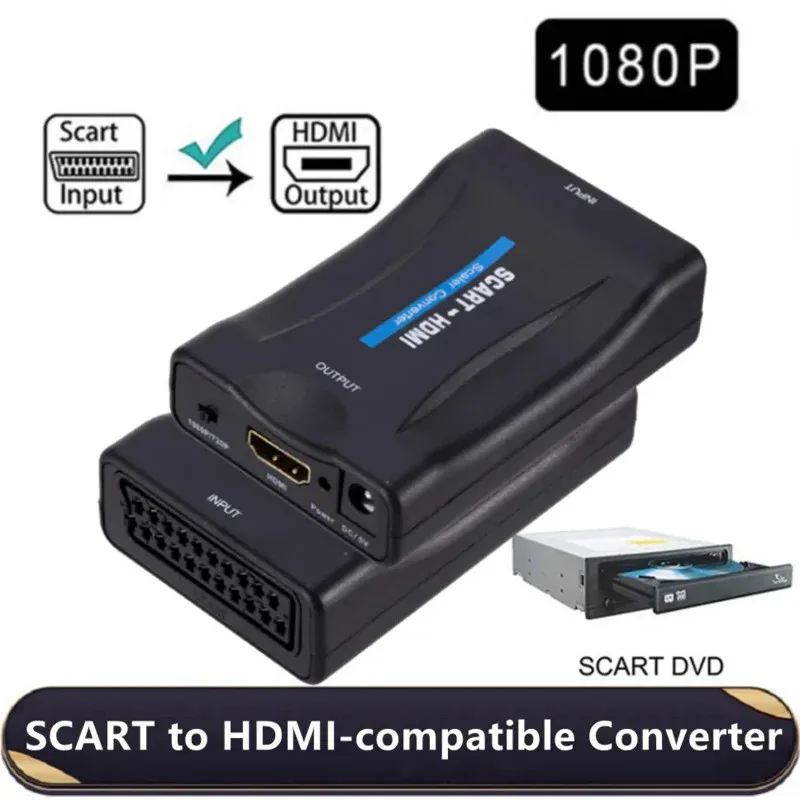 SCART to HDMI Converter 1080p/720p Support PAL/NTSC 3.58/ NTSC 4.43/ SECAM For DVD Sky Box N64 VHS PS4 VCR Wii Blu-ray