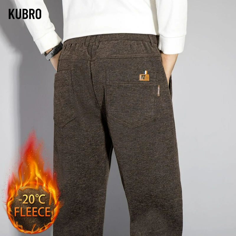 

Осень-зима модные повседневные брюки на флисовой подкладке мужские прямые длинные брюки Y2K высококачественные брендовые деловые термобрюки