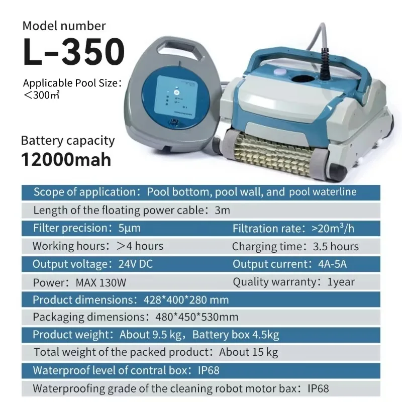 Pulizia della piscina Robot senza fili Pulitore automatico per piscine interrate