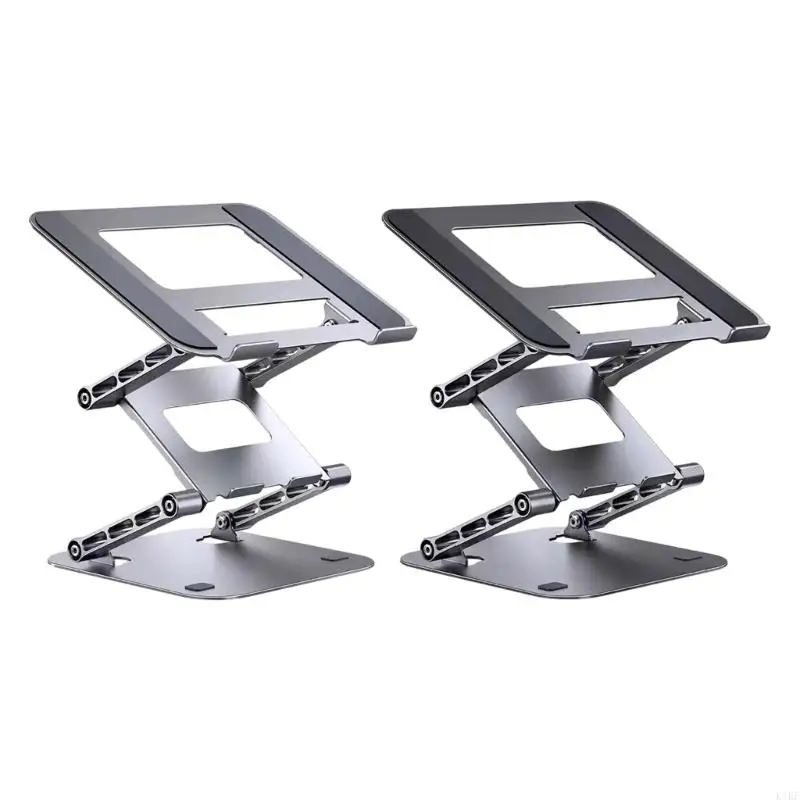 Lightweight Collapsible Laptop Elevator Holder Foldable Laptop Stand Feature Phone Slot For Double Screen Display K1KF