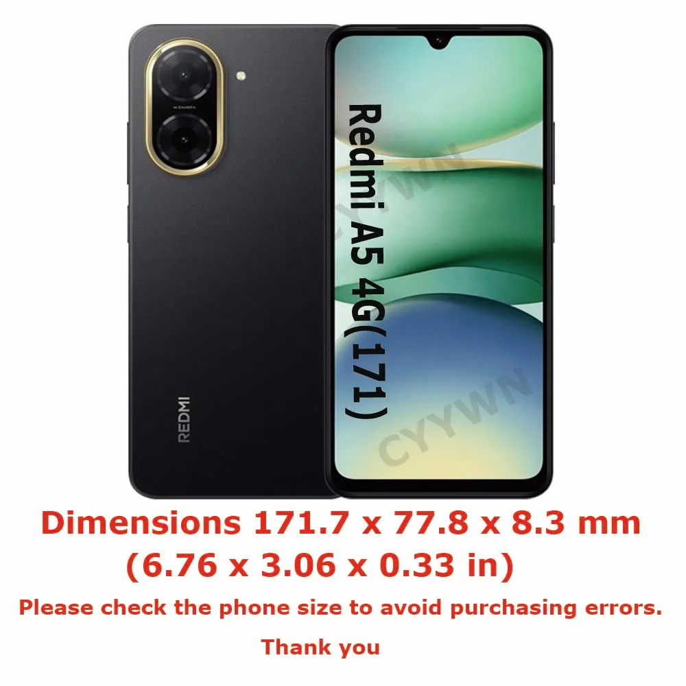 360 Full Body Screen Protector Transparent Case For Redmi A5 4G Global 171mm size Shockproof Phone Cover