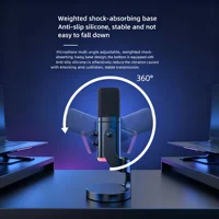 Professional RGB Light USB Gaming Microphone with ShockMount - Noise-Cancelling Mic, Plug & Play Recording,Streaming Equipment for Game Console, Mobile Phones, PCMusic Accessories Professional RGB Light 3