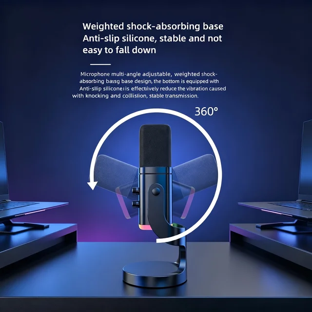 Professional RGB Light USB Gaming Microphone with ShockMount - Noise-Cancelling Mic, Plug & Play Recording,Streaming Equipment for Game Console, Mobile Phones, PCMusic Accessories Professional RGB Light 3 Professional RGB Light USB Gaming Microphone with ShockMount - Noise-Cancelling Mic, Plug & Play Recording,Streaming Equipment for Game Console, Mobile Phones, PCMusic Accessories Professional RGB Light 3