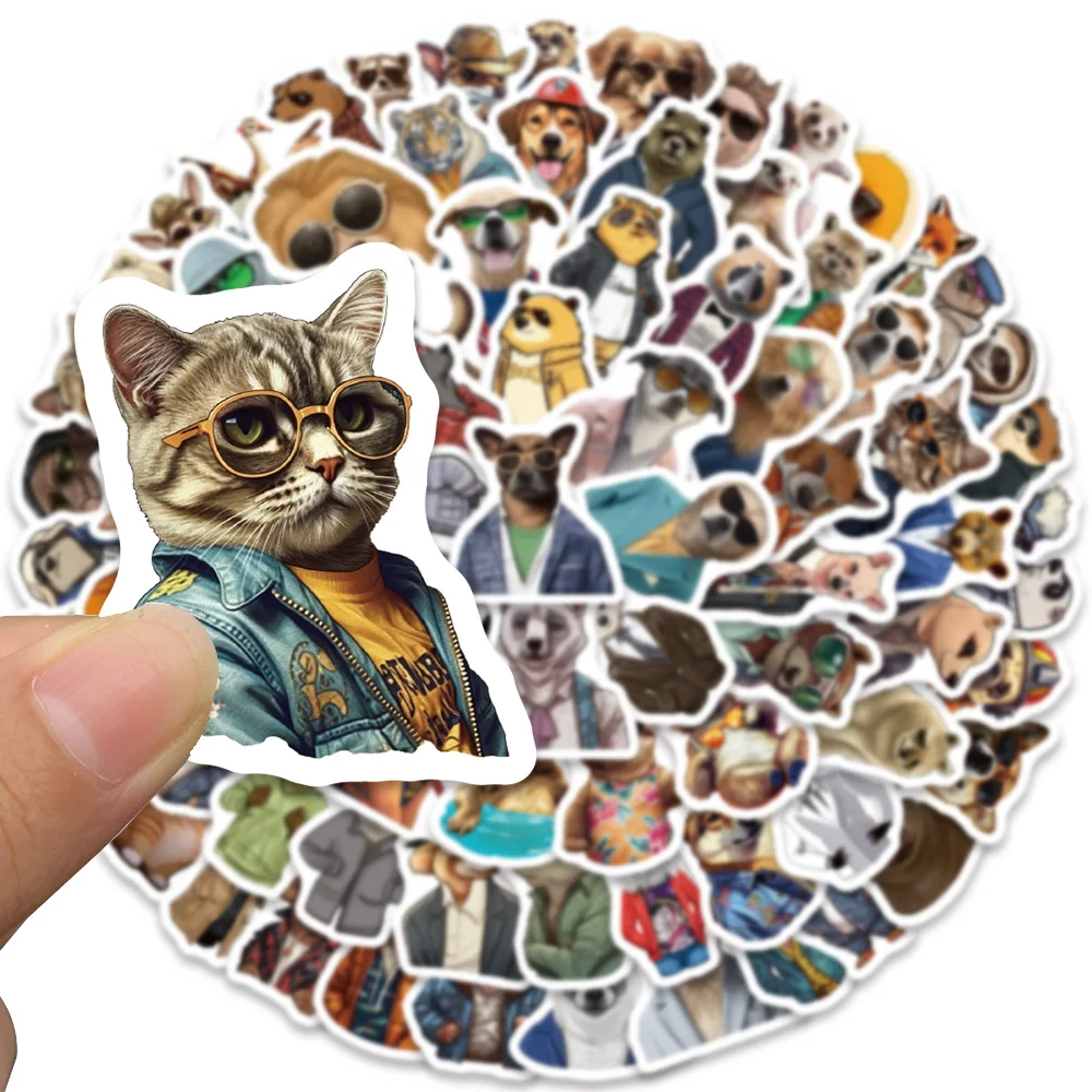 82PCS Art Fairy Tale Illustrated Animals Cat Graffiti Stickers for Water Bottle Laptop Skateboard Scrapbook Luggage Kids Toy