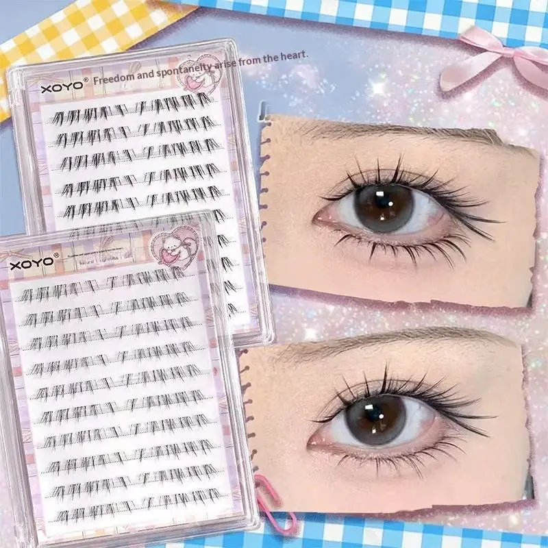 Natural Cosplay False Eyelashes No Glue Need Eyelash Clusters False Eyelashes For Eye-Lifting Effect DIY Makeup Use Makeup Tools