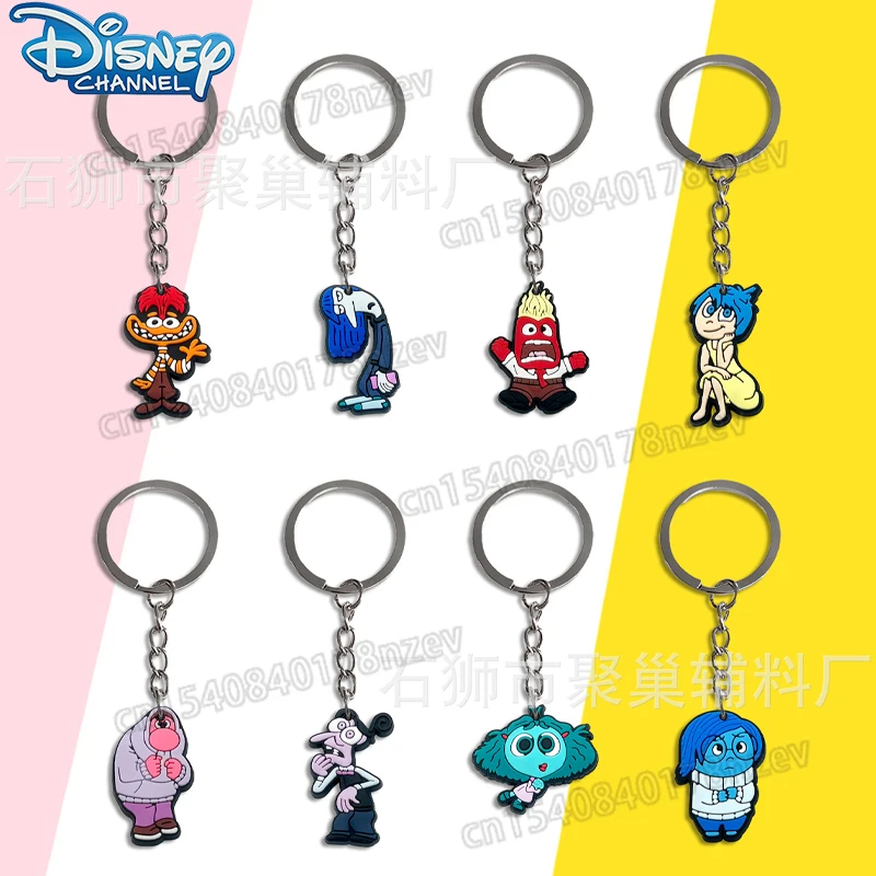 

New Disney Inside Out Keychain Anxiety Anger Cartoon Figure Key Ring Accessories Backpack Pendant Decoration for Kids Toys Gift