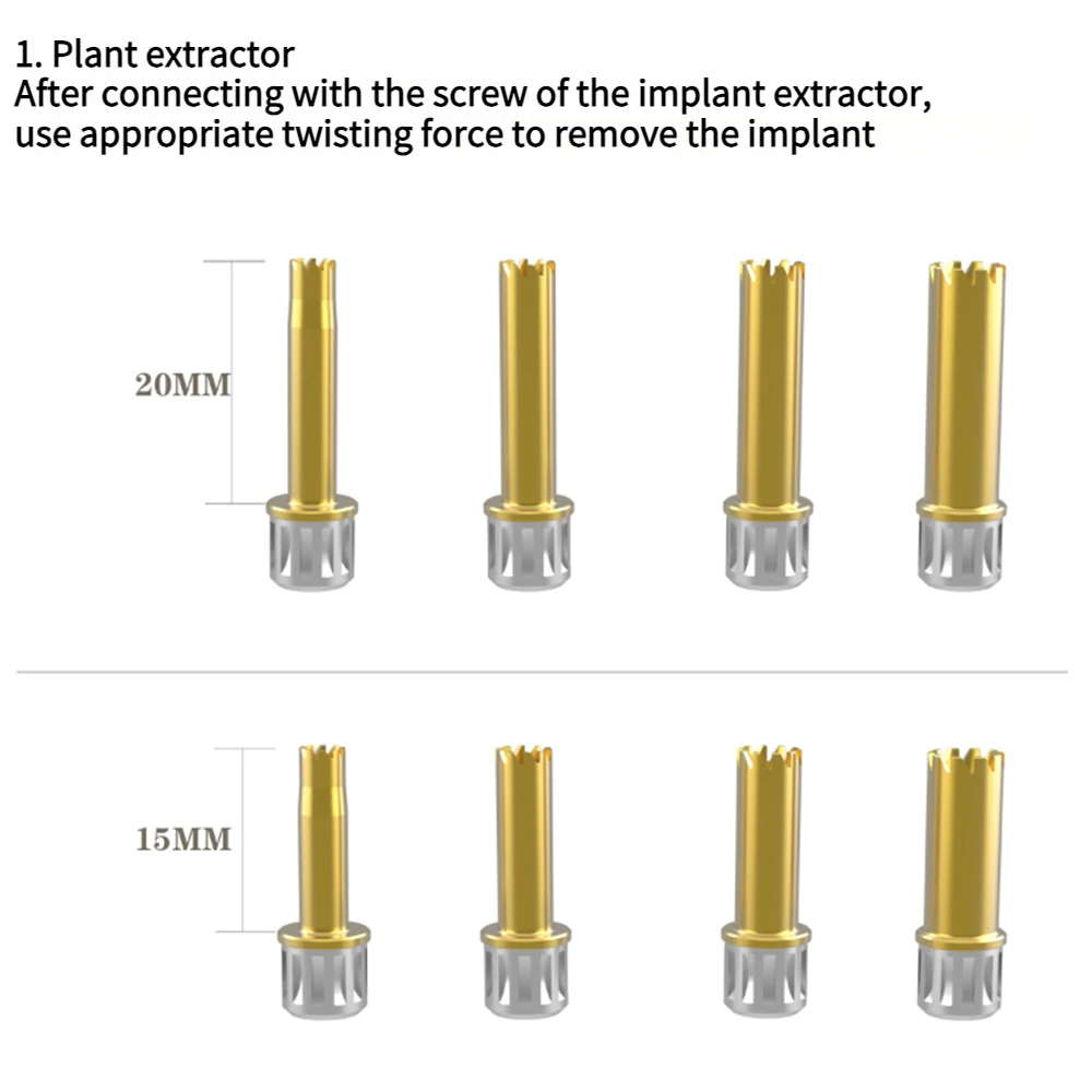 مجموعة أدوات إزالة زرع الأسنان، أداة إزالة المسمار المكسور، مجموعات صناعية لزراعة الأسنان