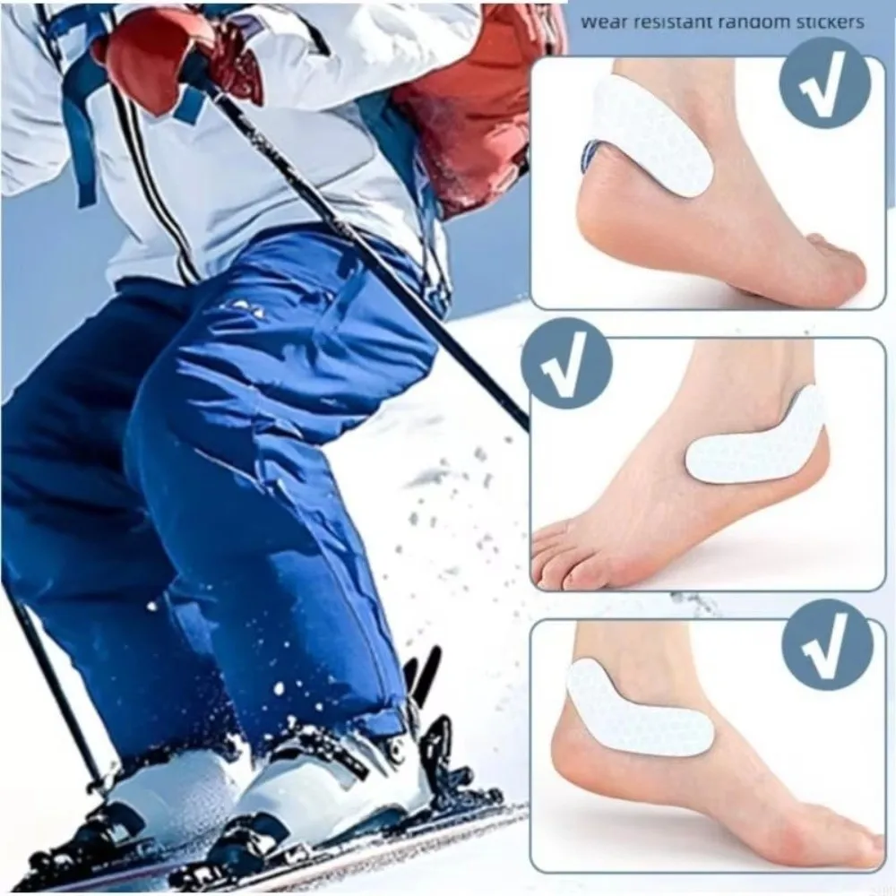 Gel Cushioning Gel Pad for Ski Boots Breathable Polyester Curved Ski Boots Heel Protector Adhesive Durable Ski Boots Ankle Pad
