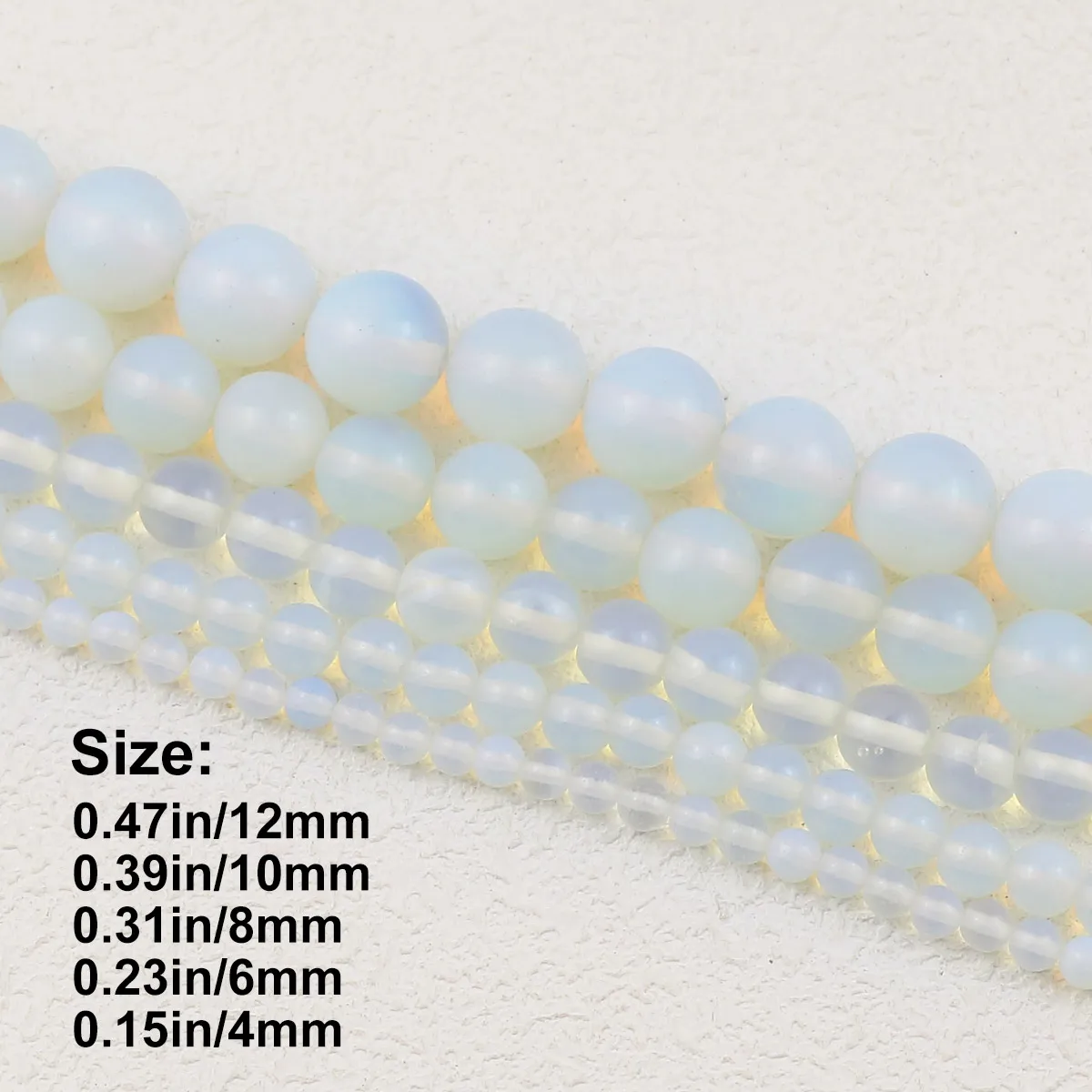 4/6/8/10/12mm Natural Opalite Round Loose Beads Smooth Stone Spacer Beads For DIY Jewelry Making Bracelet Necklace Supplies