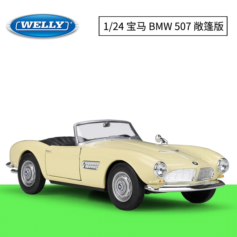 

WELLY 1:24 BMW 507 Convertible Sports Car Simulation Alloy Cars Model Finished Toy Collection Decoration Children Birthday Gifts