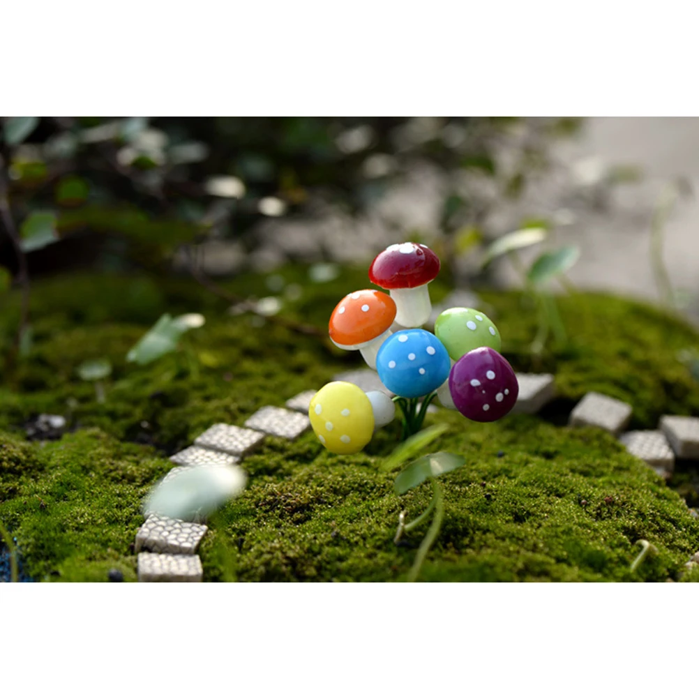 

100 PC Simulated Mushroom Micro Landscape Decors Flower Pot Decorations Bonsai Container