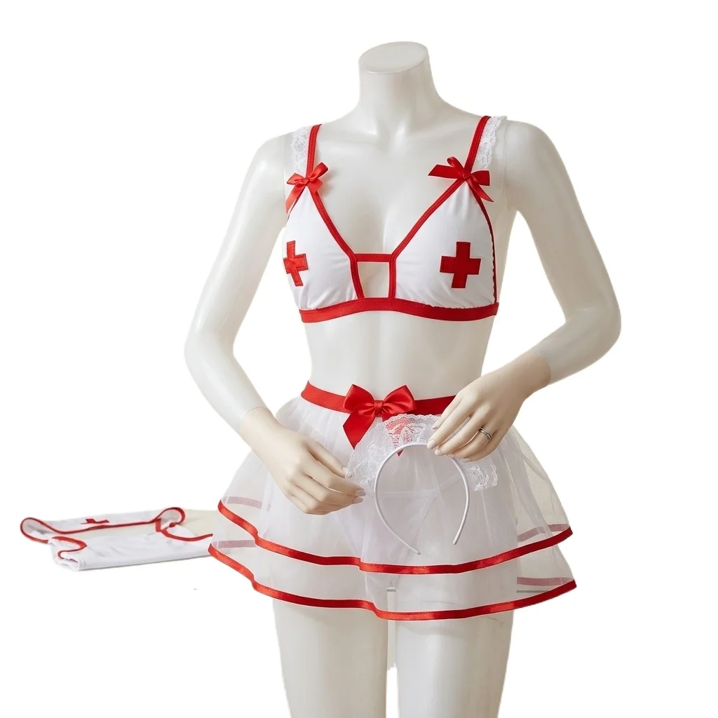 New Hot Nurse Uniform Temptation Lace Dress Uniform Temptation Nurse Cosplay Exotic Apparel Lingerie Cosplay Lingerie