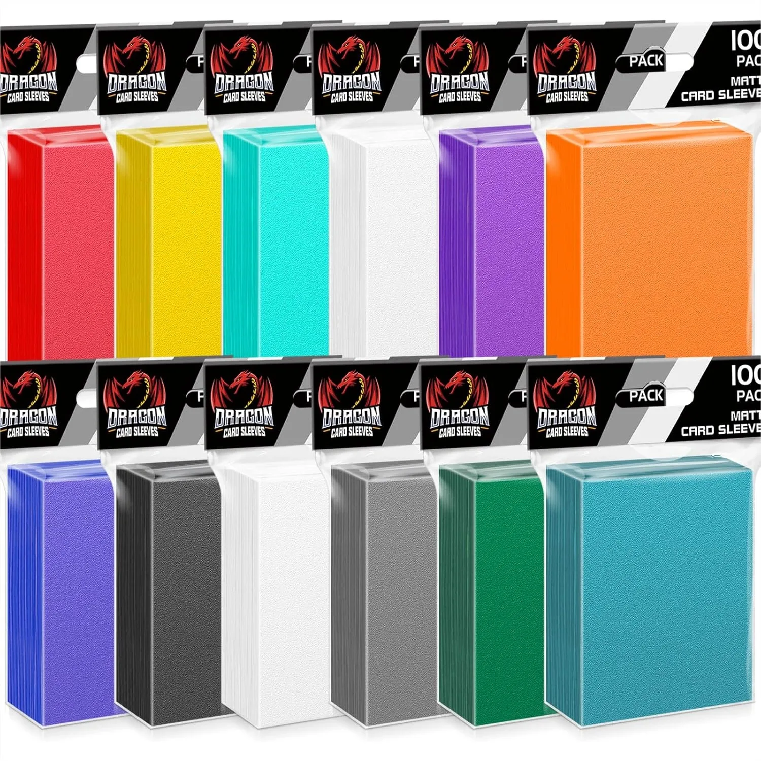 

1200 Count Card Sleeves Toploaders For Trading Cards 12 Colors Soft Sleeve For Standard Cards Game Cards