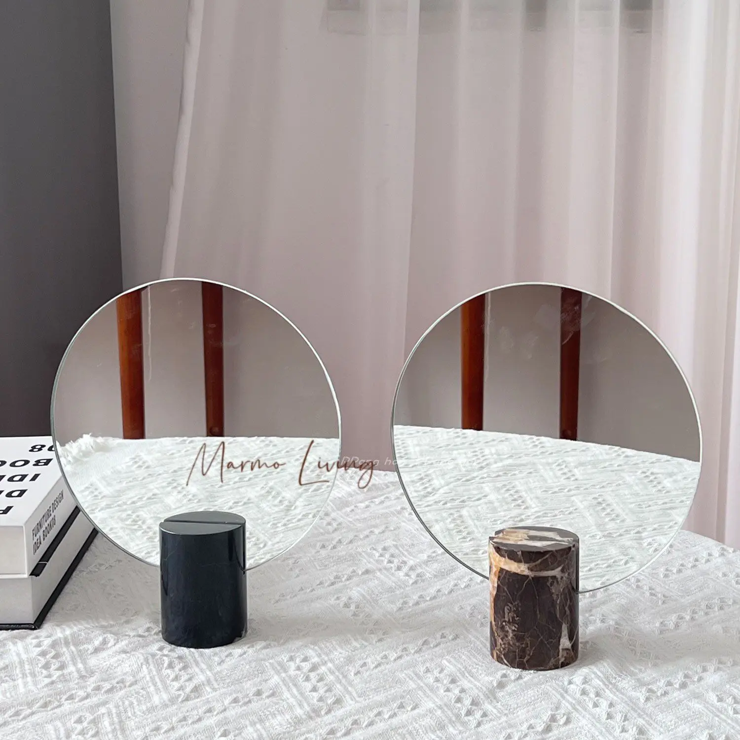 Modern Minimalist Natural Marble Vanity Mirror Designer Decor for Dressing Table