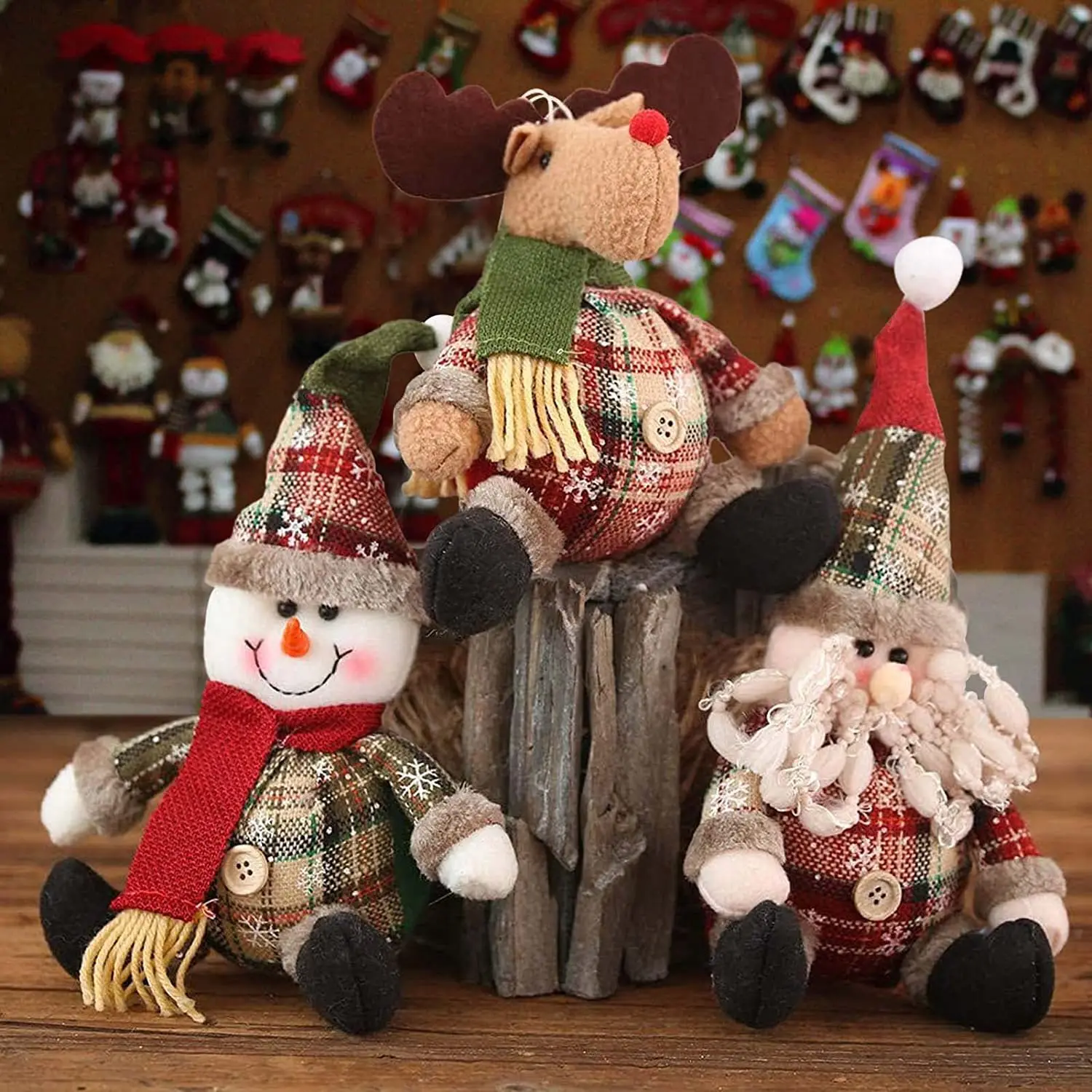 Santa Claus Doll Chirstmas Decorations Home 2024 Decor Table Elk Doll Christmas Ornaments Xmas Navidad Gifts Happy New Year 2025