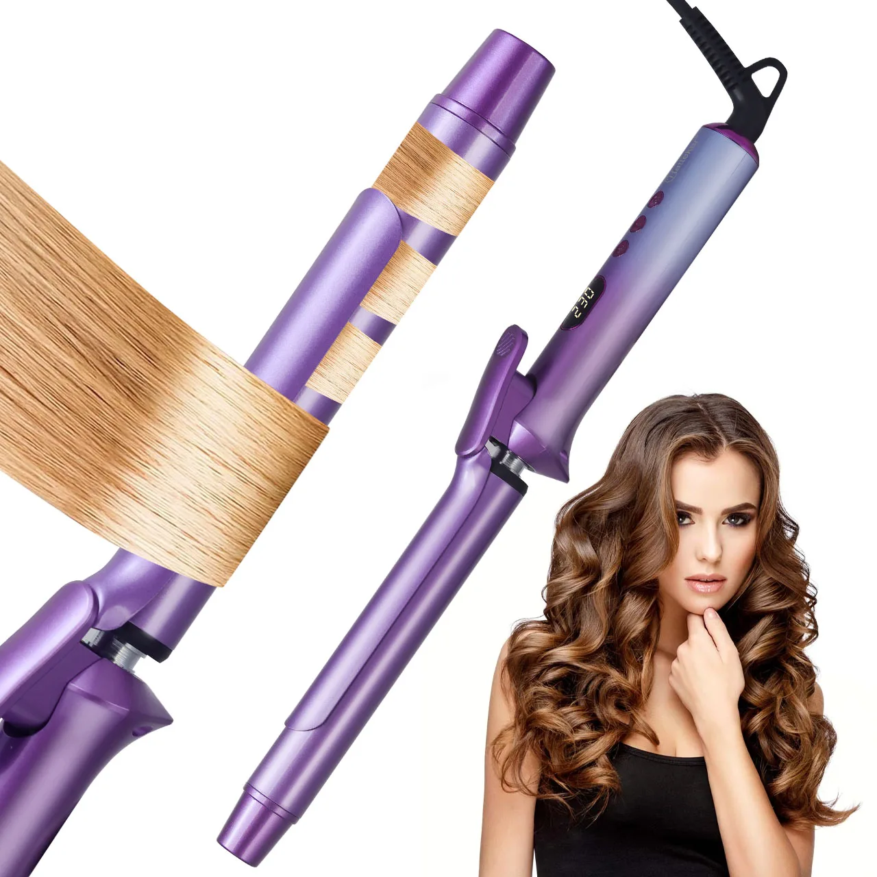 

Hatteker US Hair Curler Large Volume Does Not Hurt The Hair Perm Negative Ion 25mm Bangs Lasting Syling Electric Curling Iron
