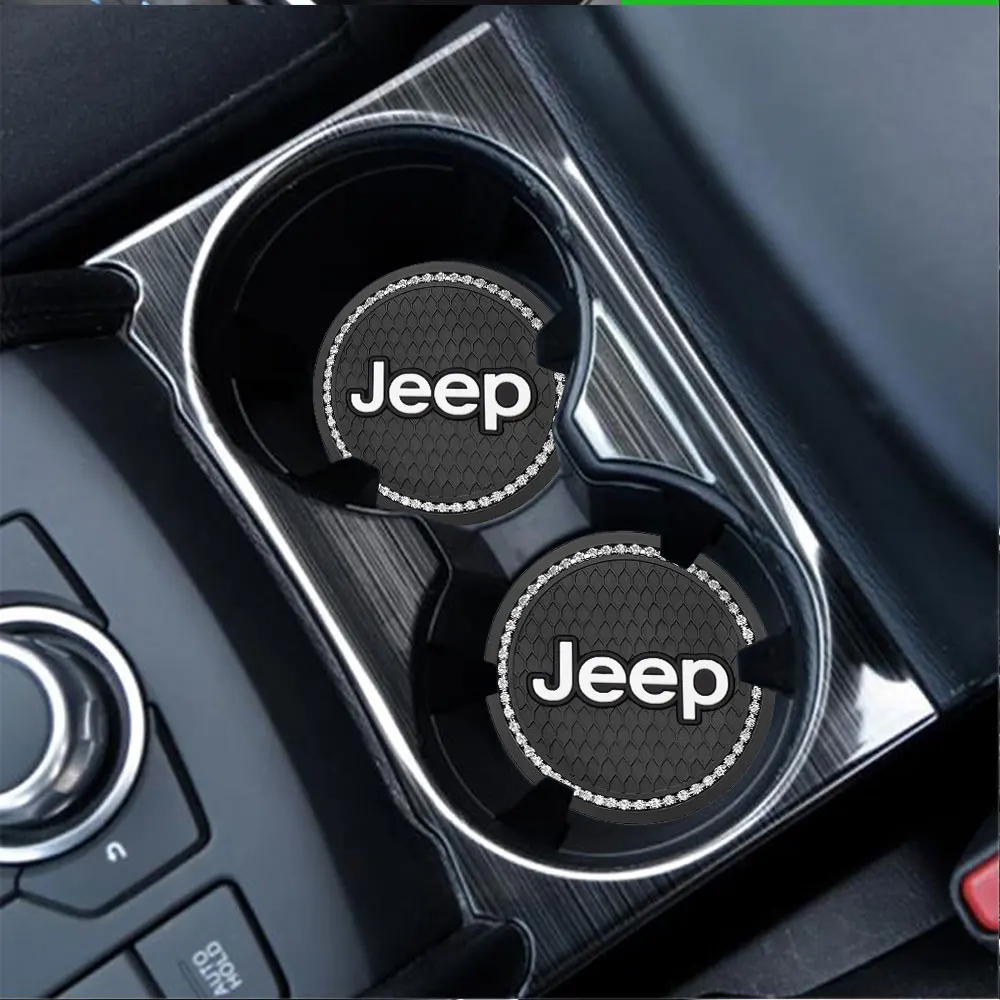 

Car Water Cup Non-slip Pad Diamond Silica Gel Bottle Mat For JEEP Renegade GrandCherokee Wrangler Compass Trail Auto Accessories