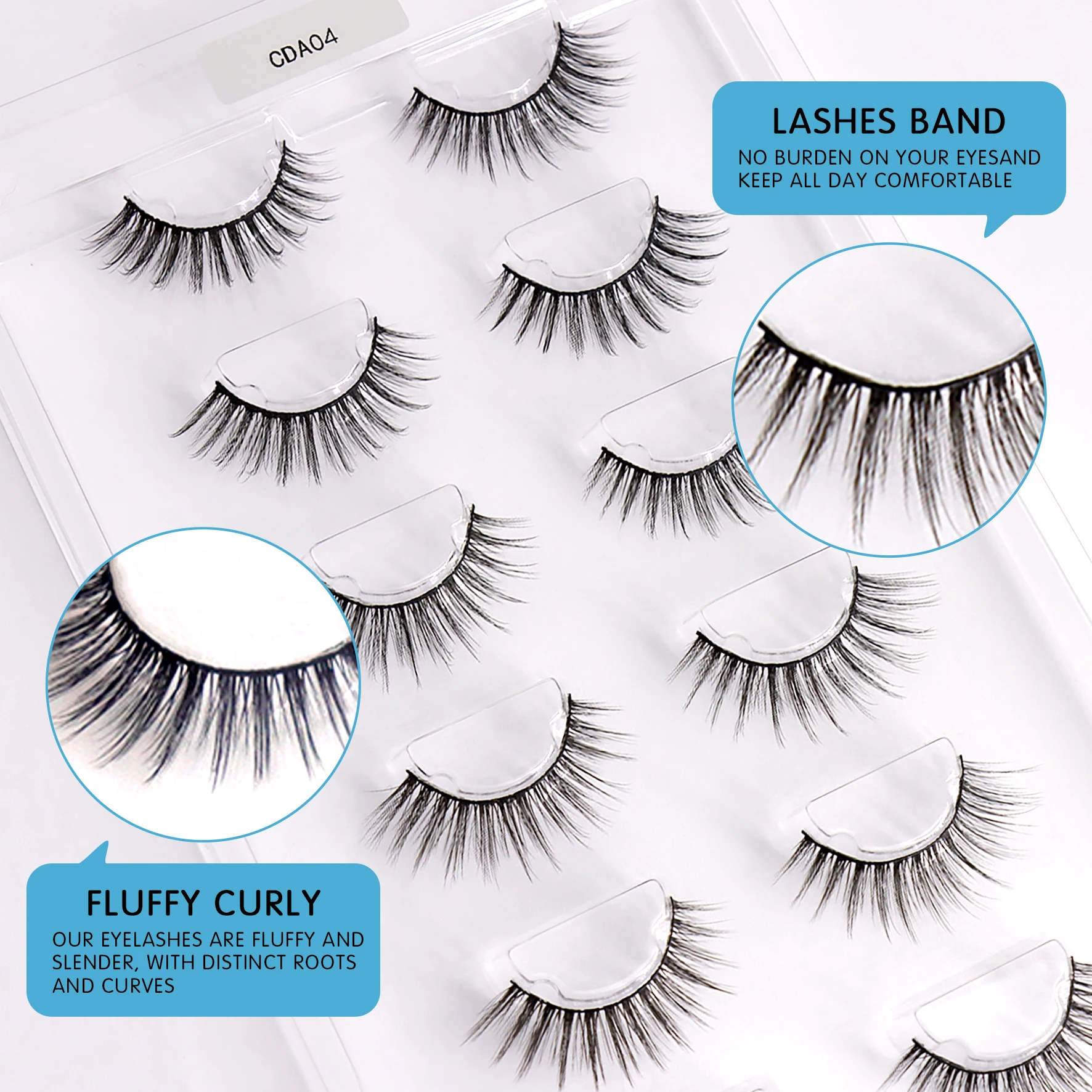 COAST GIRL 7 Paar 3D-Kunstwimpern mit Vollstreifen – natürliche, weiche und voluminöse, handgefertigte Kunstnerzwimpern, wiederverwendbar für den Alltag