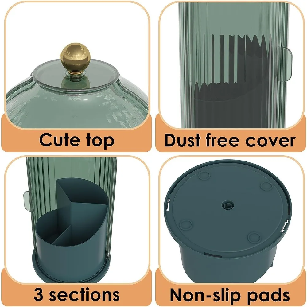 Пылезащитные держатели для зубных щеток с крышкой, вращающаяся электрическая зубная щетка и держатель зубной пасты для столешницы в ванной комнате, 3 слота