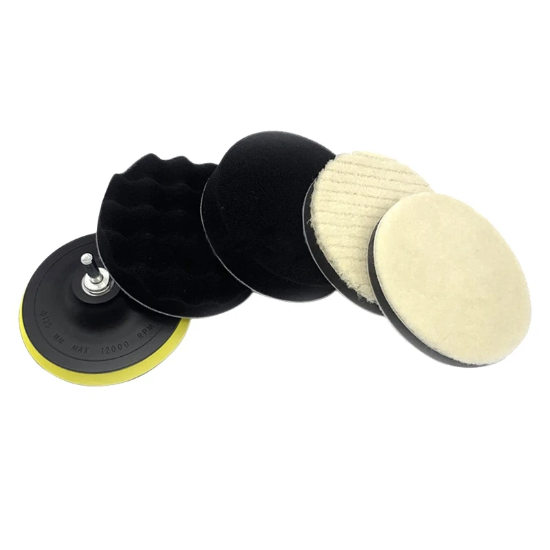 

New Beauty Waxing Set Automotive Polishing Tools Car Polishing Disc Sponge Polishing Wheel Wool Pad 5 Inch