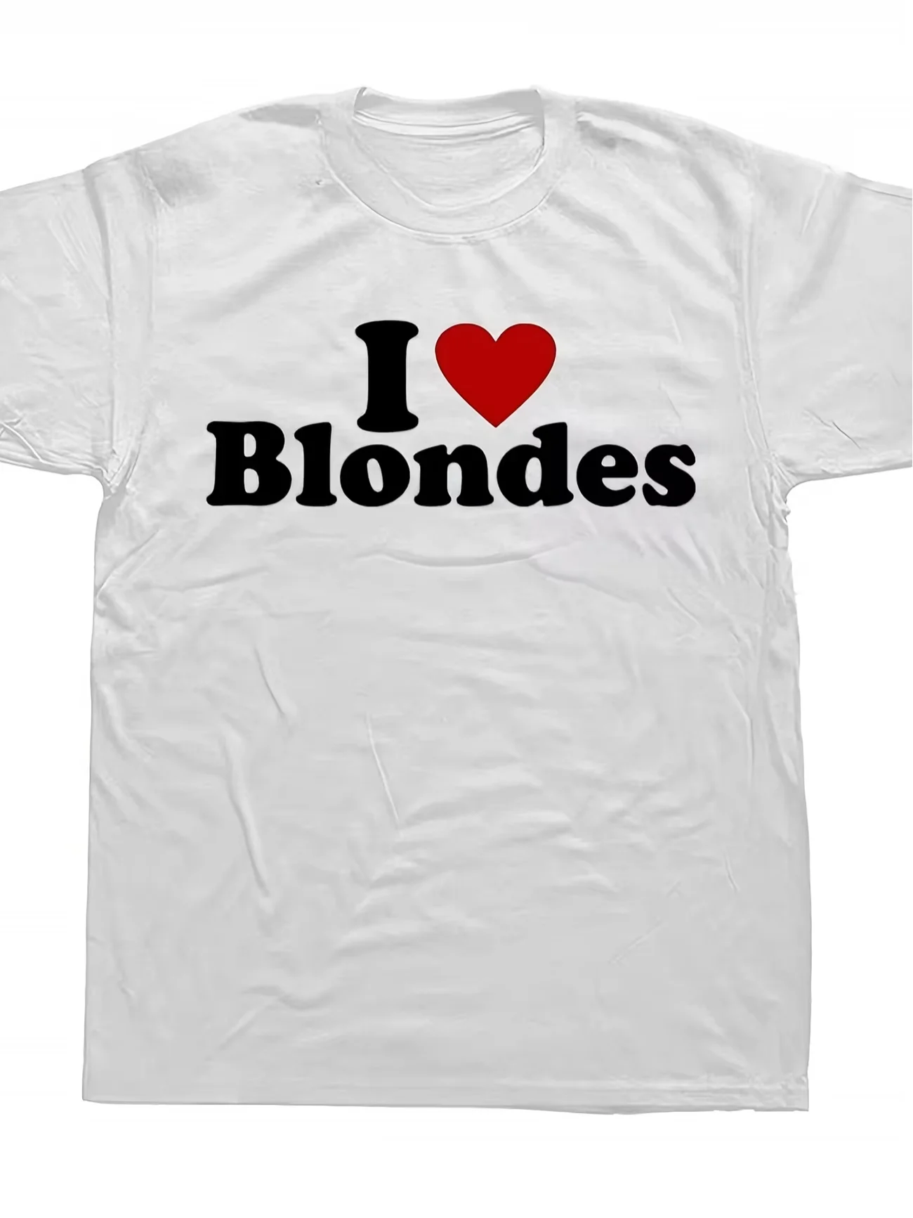 Summer Streetwear Vintage I LOVE BLONDES Letter Graphic Men's and Women T Shirt Tee Casual Trendy Oversize ironic humor meme top