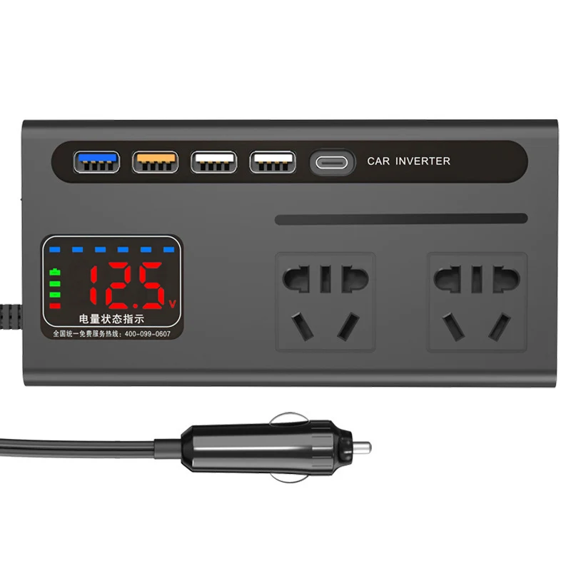 Car Mounted Inverter 12v24v to 220v Power Socket Sedan Truck Charging Converter Mobile Phone Charging Usb Car Emergency Rescue