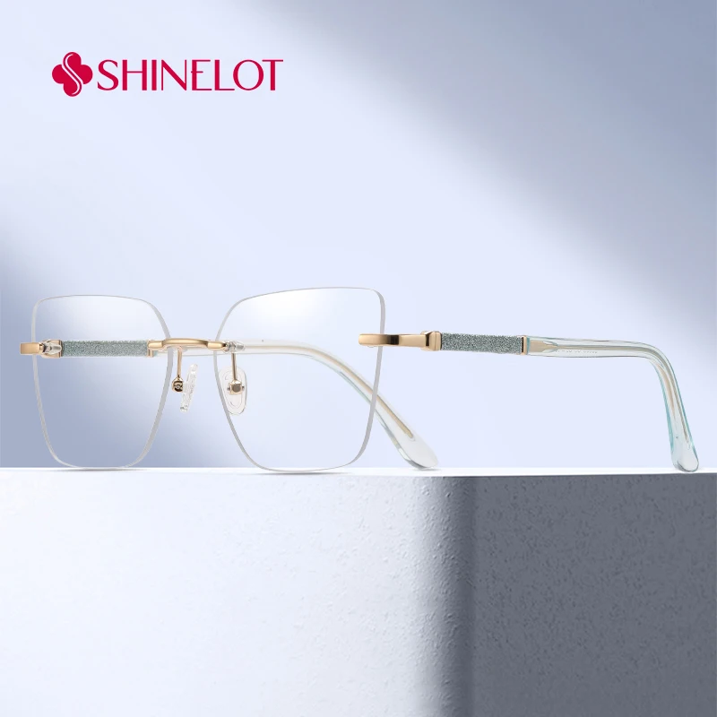 

83609 Retro Transparent Women Cat Eye Eyeglasses Frame Frameless Eyewear Rimless Glasses Fashion Transatlantic Style
