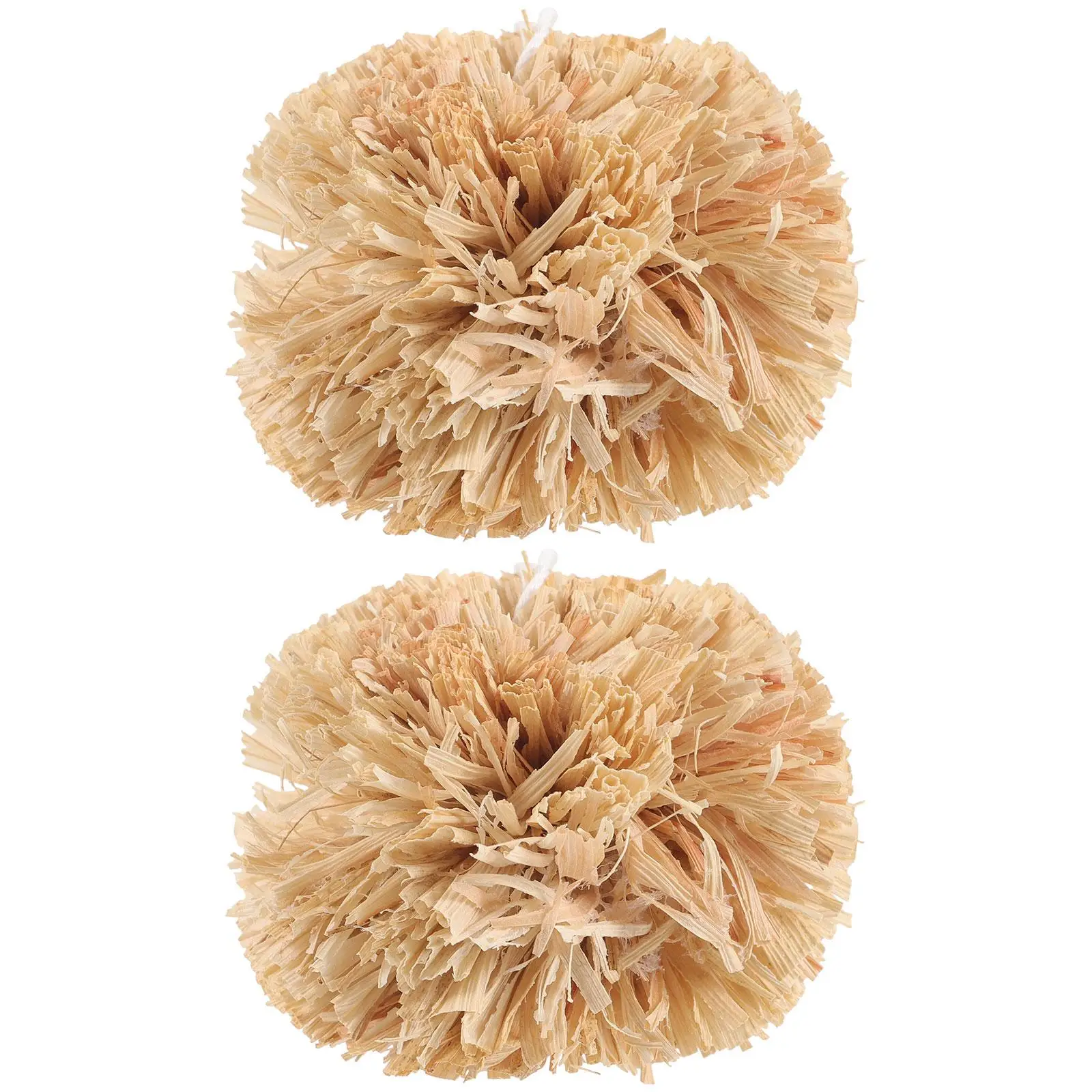 2 Pcs Pet Teether Natural Corn Leaves Chewing Toys for Guinea Pig Hamster Small Pets Molar Balls Bunny Treats Small