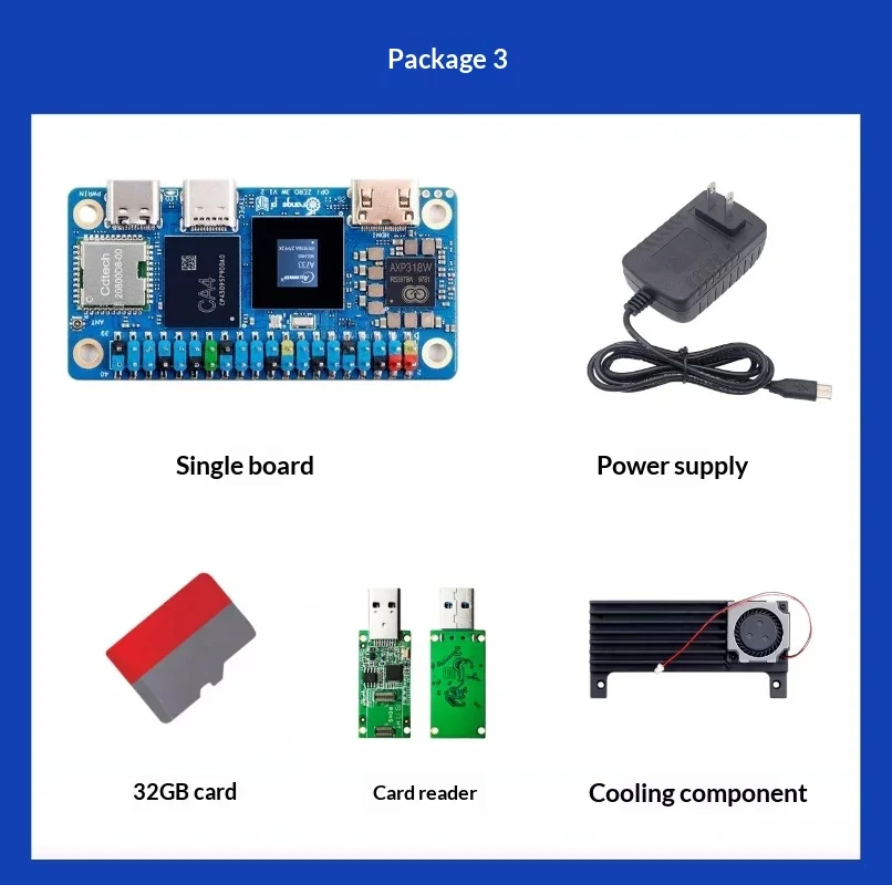 Orange Pi Zero 3W SBC, Allwinner A733 8-Core 2xA76+6xA55 2.0GHz
