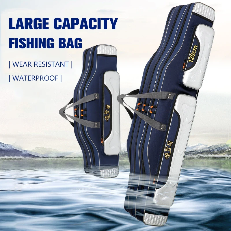 

Multifunction Fishing Rod Bag Canvas 3 Layer 4 Layer 80/90/100/120/125/130CM Travel Carry Bags Fishing Storage Case Pesca XA40G