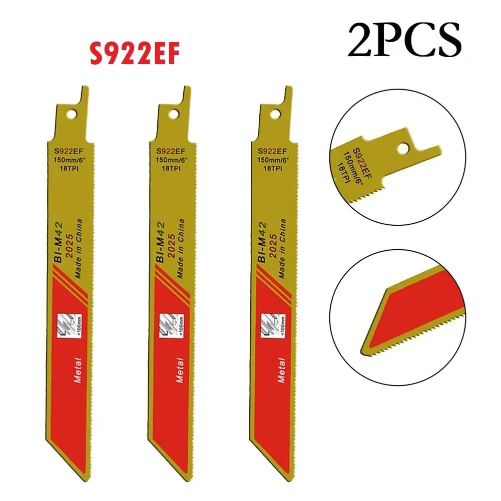 3PCS Bi-metal Reciprocating Saw Blades Set 130mm Blades Wood Pruning Saw Blades For Plastic Pipe Metal Cutting S922EF