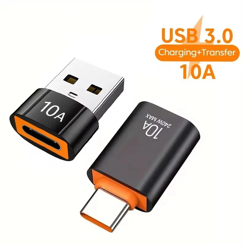 10A OTG Type C Female to USB A Male USB 3.0 to Type-C Converter Fast Charging Data Adapter for Laptop Xiaomi Samsung Oneplus