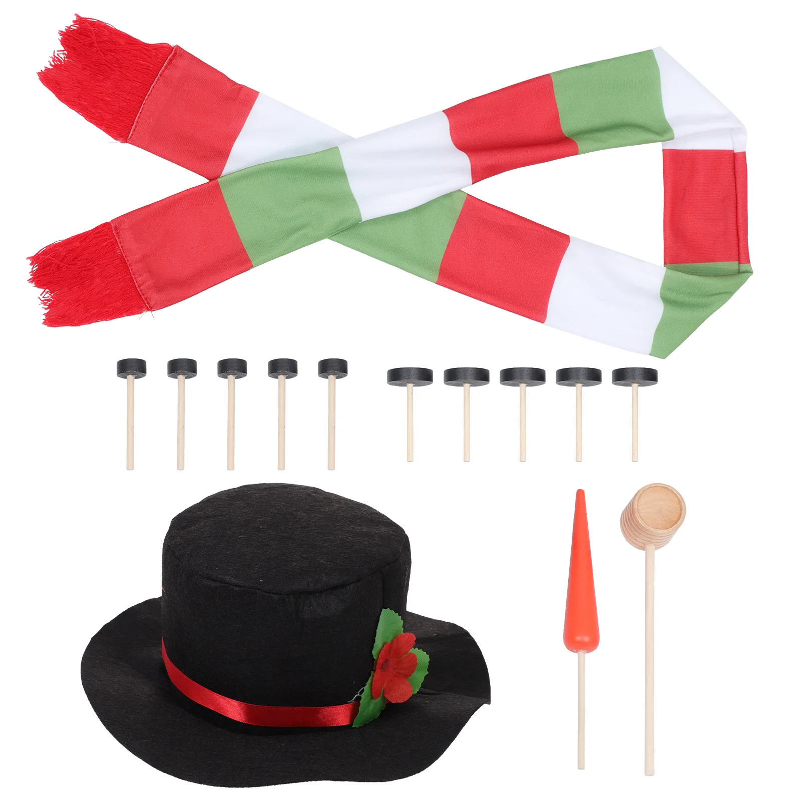 Snowman Dress up Kit Dressing Accessory Children Decorating Outdoor Christmas Decorations