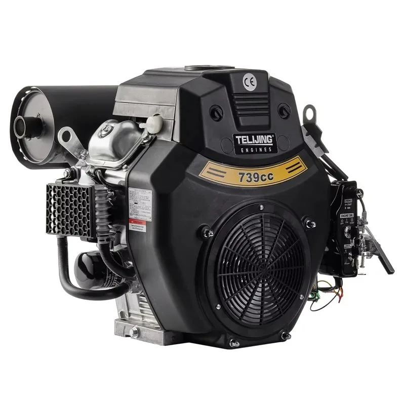 Hot Sale OEM Cheap Price 739cc 2 Cylinder Engine Forced Cooling OHV Electric 27HP Portable Jet Construction