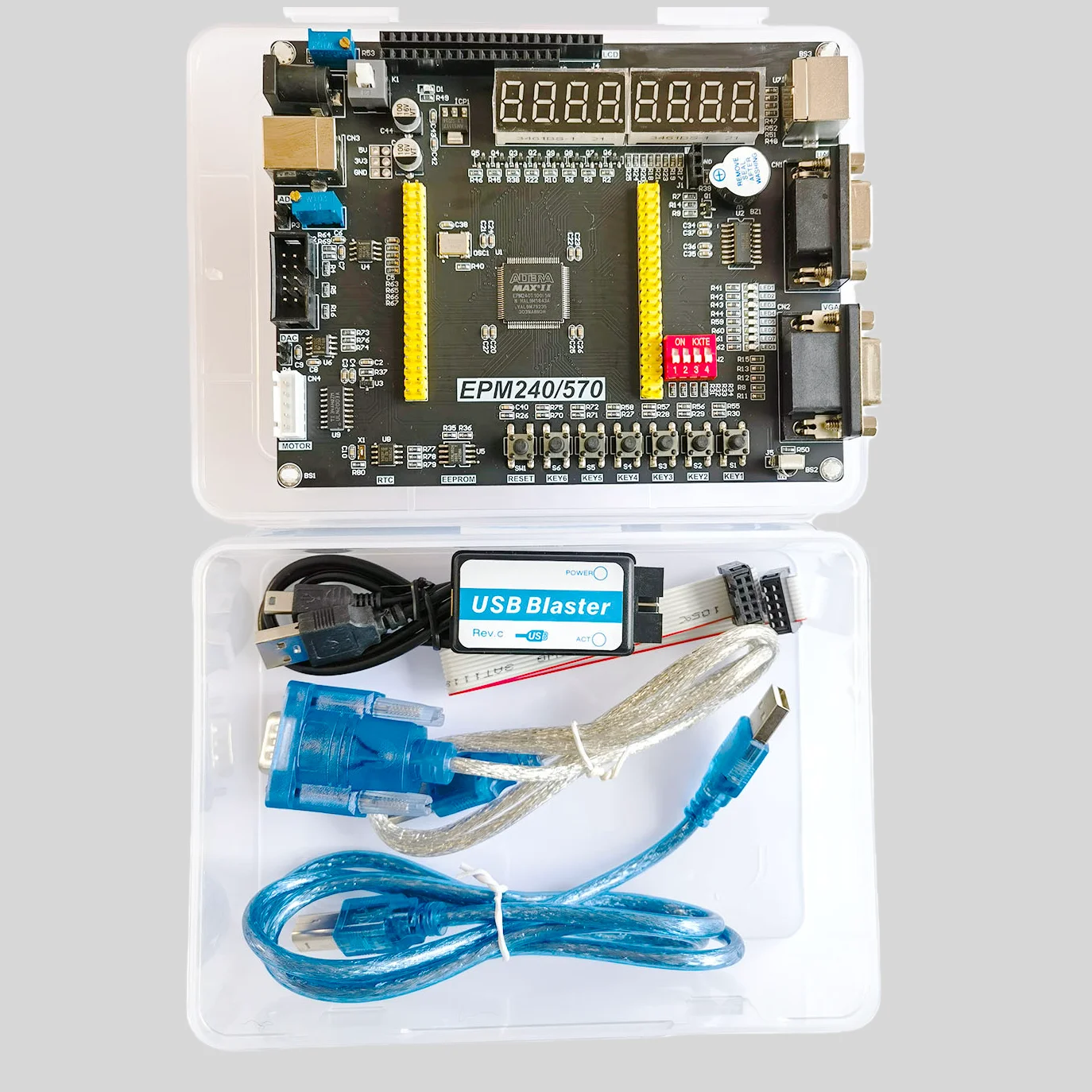 Educational FPGA CPLD Learning Kit for Altera EPM570 with USB Download, ADC DAC, Stepper Motor, UART, PS2, VGA