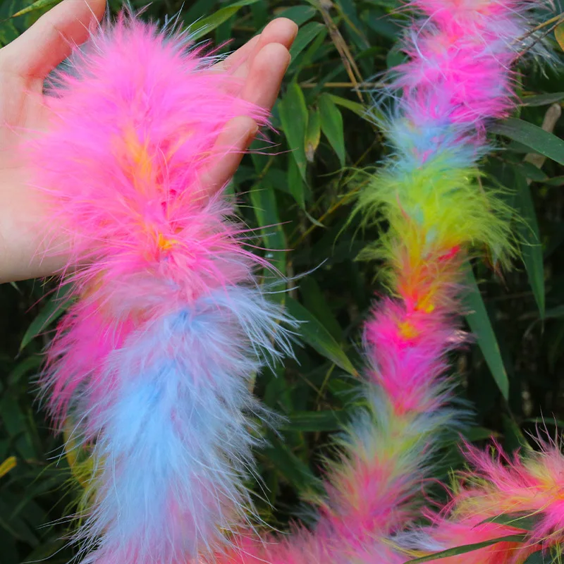 

1/5/10Pcs15g 2Meters Colorful Turkey Marabou Feather Boa for Scarf Clothing Decor Shawl Crafts Costume Wedding Dress Accessories