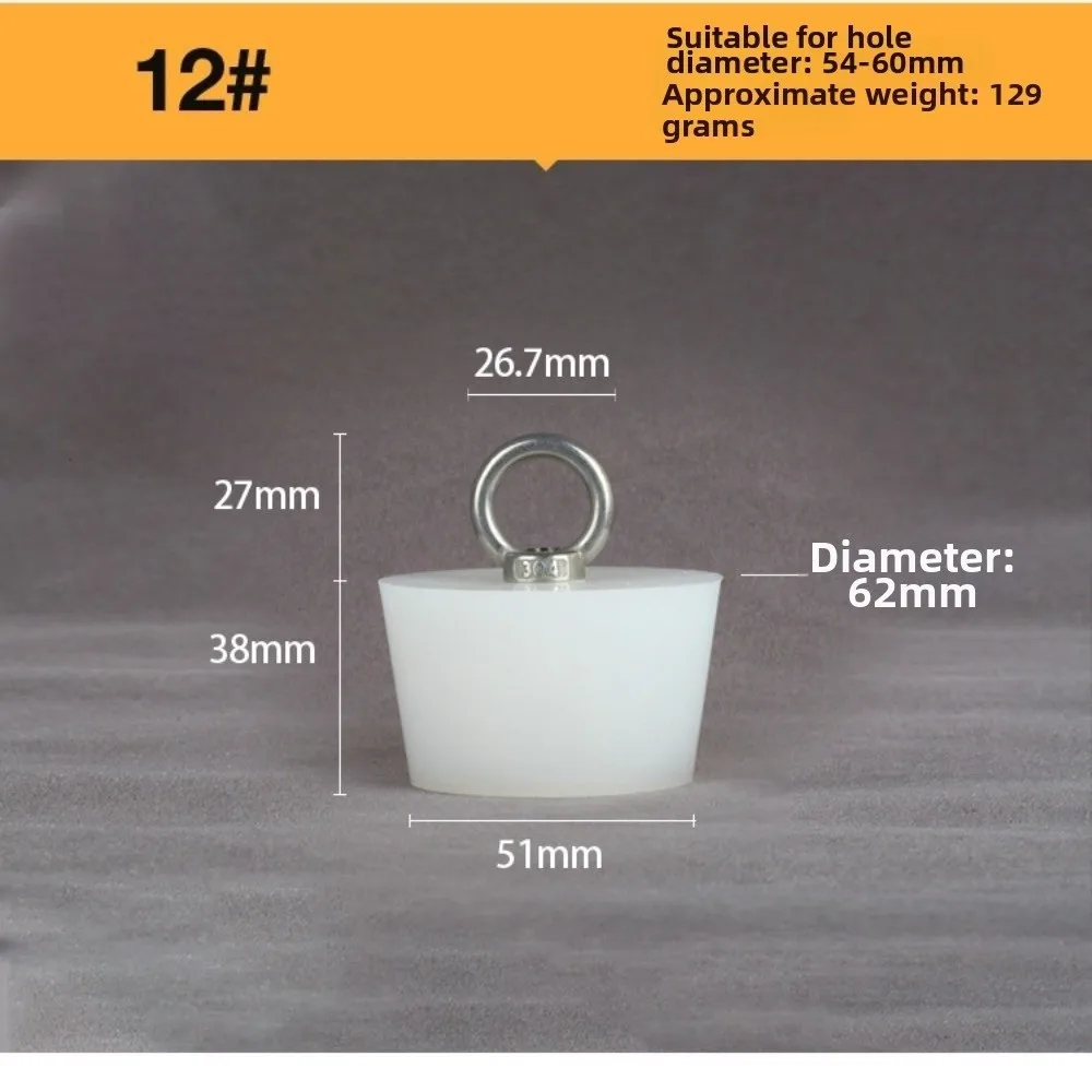 Tapered Silicone Rubber Stopper Waterproof with Steel D Ring Sealing Plug Bung Solid Universal Conical Silicone Stopper