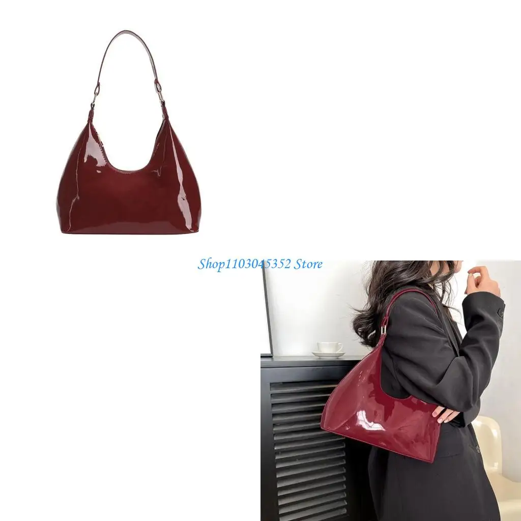 

Стильная женская сумка подмышки из глянцевой искусственной кожи, сумки на ремне для вечеринок