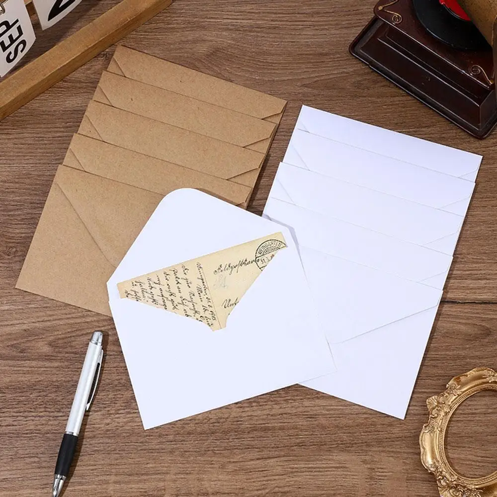 

Premium Kraft Paper Envelopes 50pcs Vintage European Envelope For Business Card Invitation For Letters Mailers DIY Greeting Card