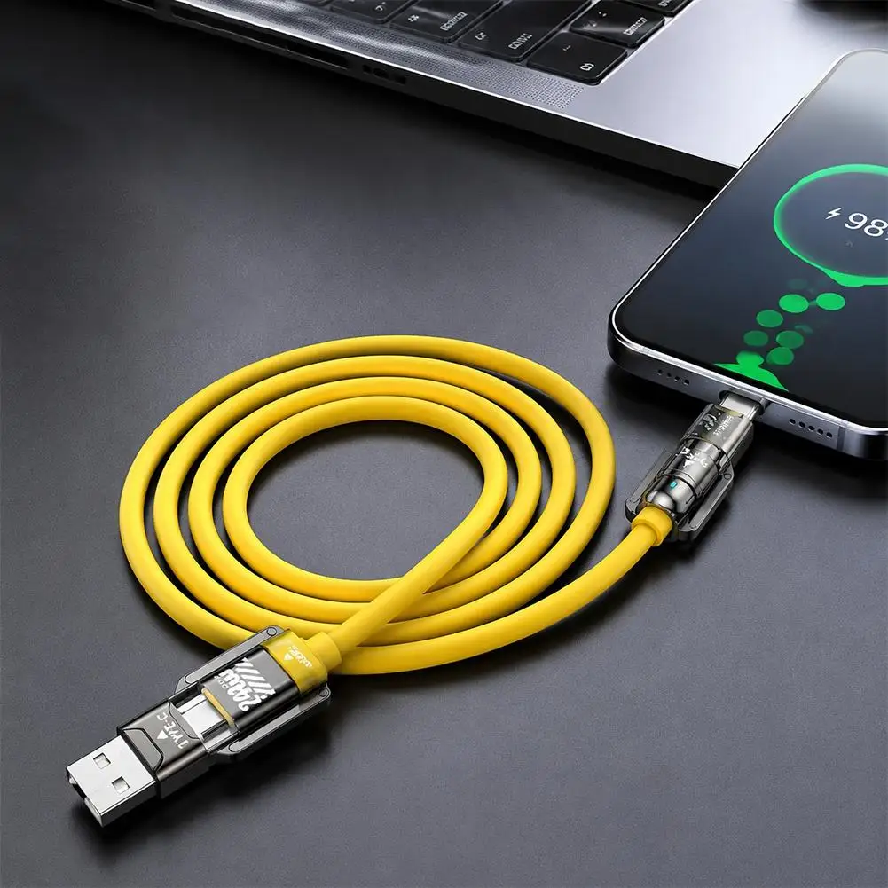 4-in-1 USB-C-Kabel 240W Schnellladung & Datenübertragung Lightning+USB-Anschlüsse für Phone17 iPhone Samsung Huawei Xiaomi – Detail 1
