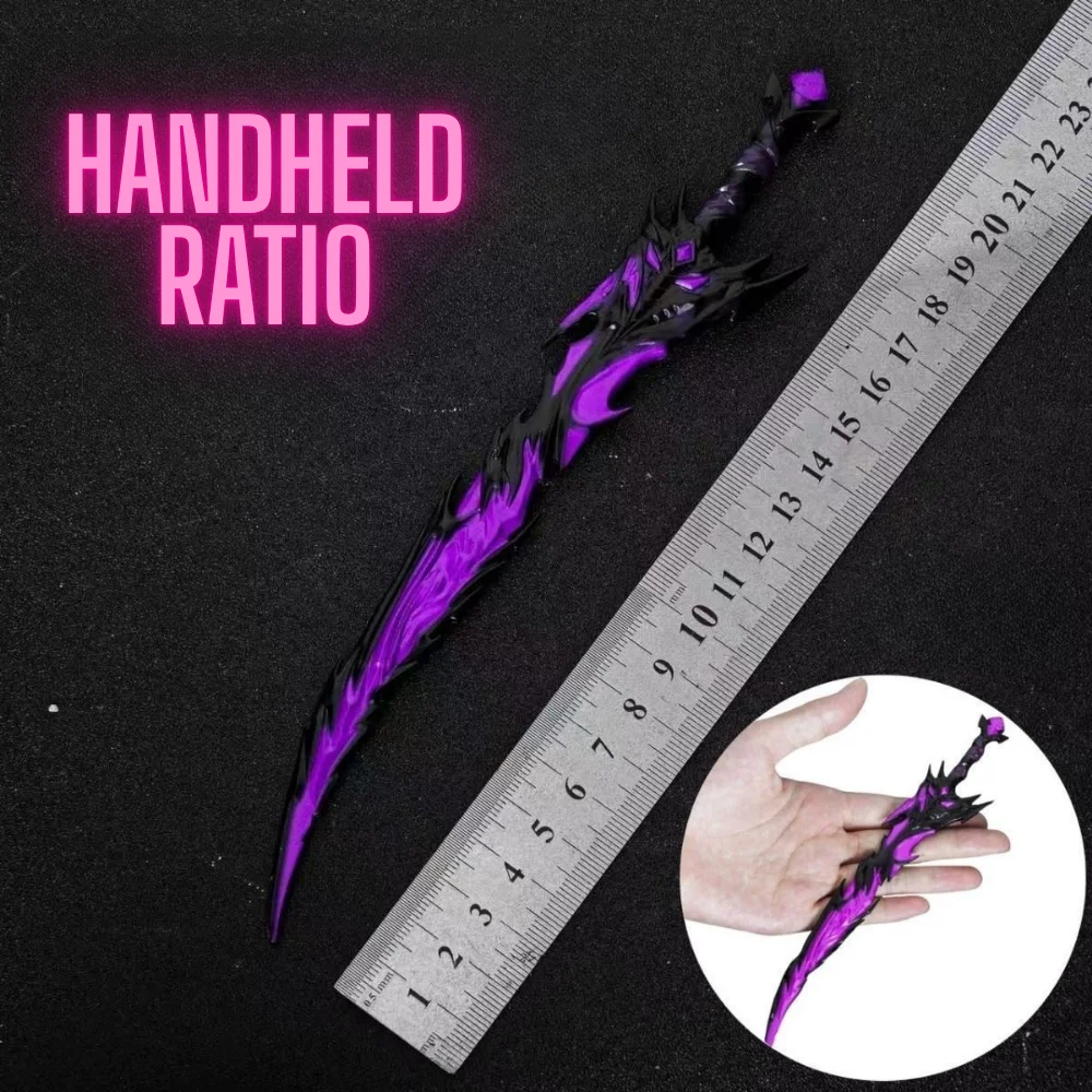 سكين زخرفي بشفرة شوكة الذيل، تمثال أنيمي قابل للجمع، زخارف سطح المكتب لغرفة الألعاب، آمنة وغير شحذ #5