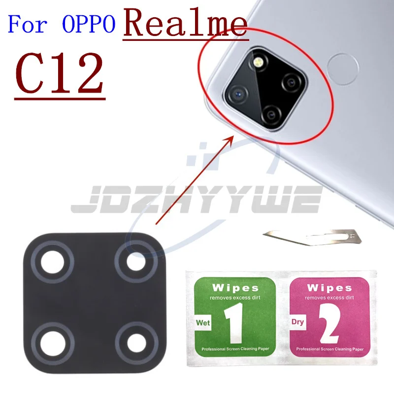 2PCS Rear Back Camera Glass Lens For OPPO Realme C2 C3 C11 C12 C15 C25 C25Y Q Q3 5G X2 Pro XT With Adhesive Tape Parts+Tools