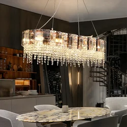 Modern Crystal Ceiling Light Pendant Chandelier for Restaurant Living Room Bedroom Nordic Lustre Led Lights Suspension Luminaire