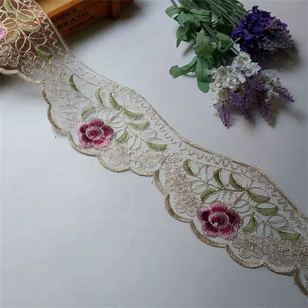 

3 Yards Rose Tassel Lace Flower Trims for Curtain Sofa Cover Trimmings Ribbon Applique Sewing Home Textiles Lace Fabric