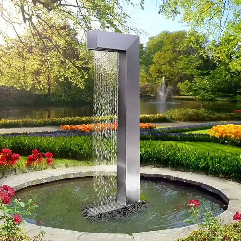 

Gold Seller Waterfall Fountain Outdoor Curtain Customized Stainless Steel Water Feature Indoor Waterfall Rain Water Curtain for