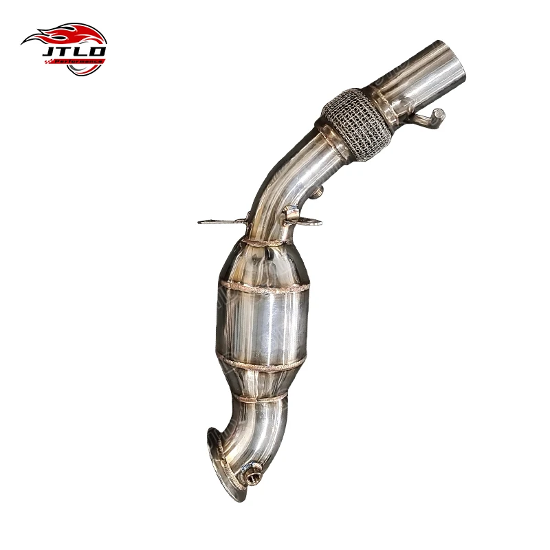 Polished High Flow Catted Downpipe For BMW 116i N13 Performance Exhaust Front Pipe Made From Durable 304 Stainless Steel