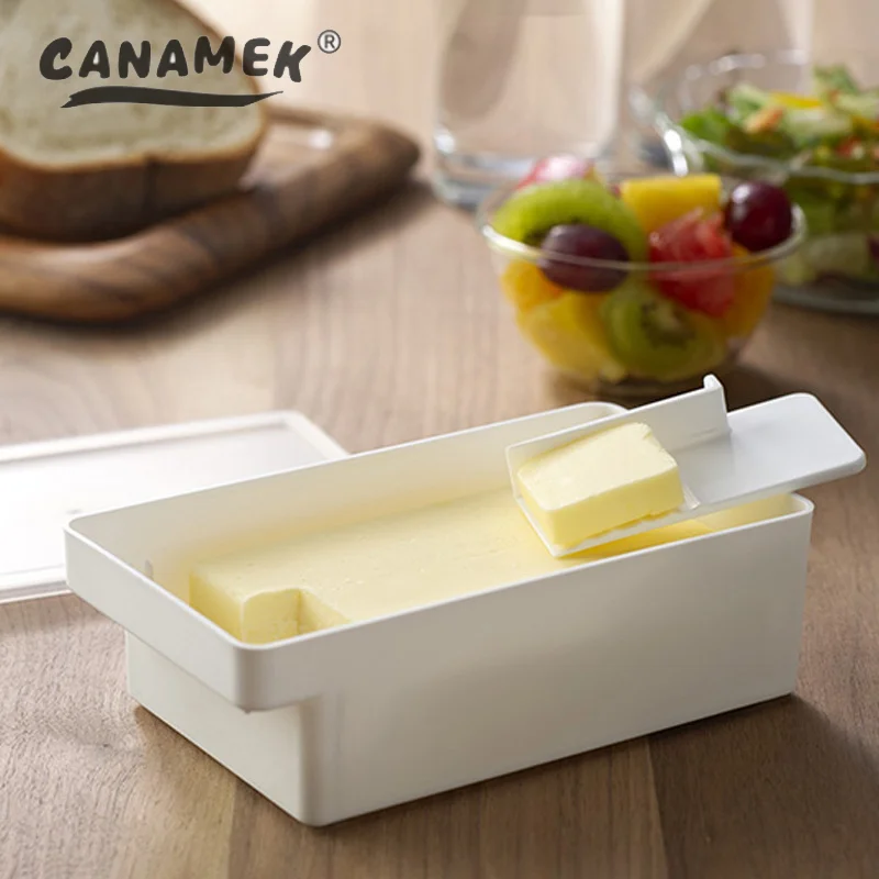 1PC 430ML Butter Dish With Cover Butter Fresh-keeping Box With Cutter Slicer Countertop Butter Box For Refrigerator Storage Home