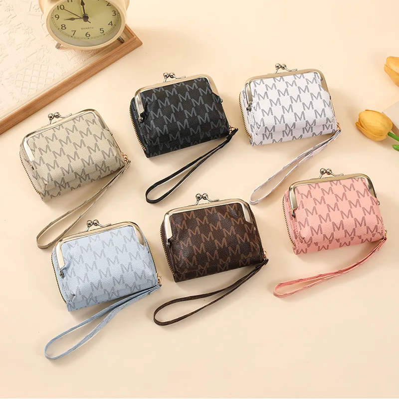 New Women's Short Zipper Wallet Trend Large Capacity Credit Card Holder Pu Leather Handbag Multifunctional Anti-loss Wallet Clip