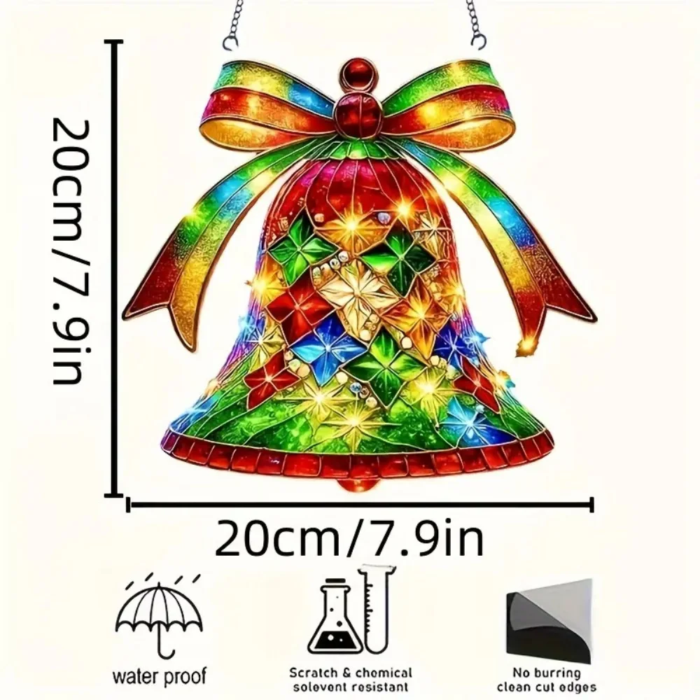 Black Cat Christmas Tree Santa Claus Sun Catcher Acrylic Window Hanging Pendants 2026 New Year Home Outdoor Indoor Yard Decor