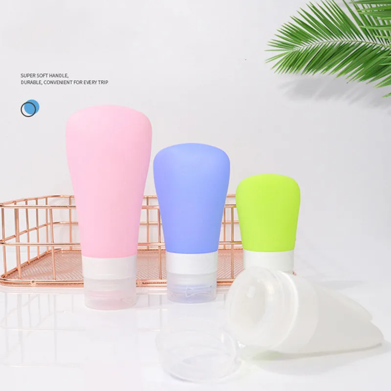 3Pcs/Lot Suction Cup Silicone Dispenser Bottle Portable Cosmetic Empty Refillable Bottle Shower Gel Shampoo Wash Storage Bottle